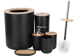 Badezimmer-set 6-in-1-badezimmer-toilette-toilettengriff-eimer schwarz set