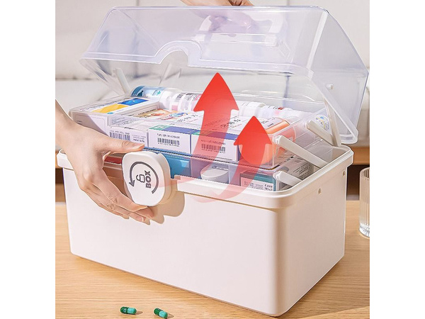 Medicamente organizator container cutie medicament cabinet mare cutie cu fermoar