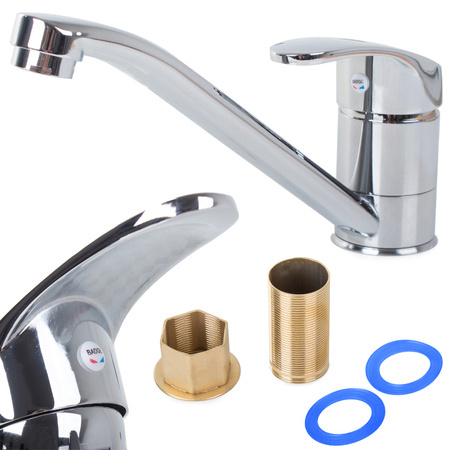 Kitchen mixer tap chrome long