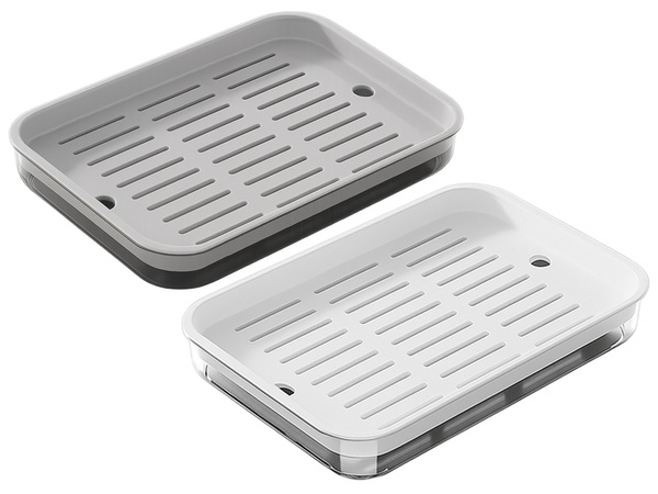 Two-layer kitchen tray drining rack for dishes vegetables fruit plastic