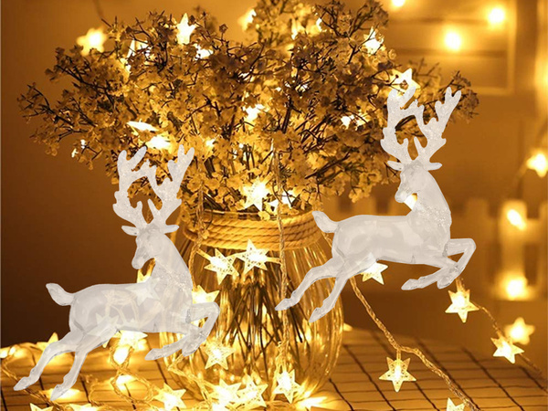 Reno árbol de navidad colgante purpurina adornos de navidad