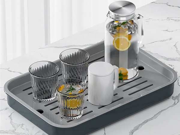 Plateau de cuisine à deux niveaux égouttoir pour vaisselle légumes fruits en plastique