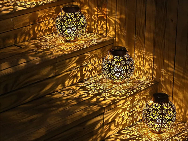 LAMPION SOLARNY OZDOBNY LED LATARNIA SŁONECZNA CZARNA WISZĄCA LAMPA