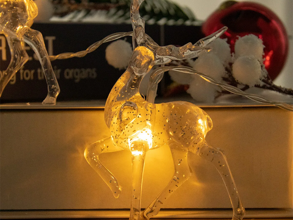 Jõulutuled põhjapõdra garland 10 led koos glitteriga jõulupuu jaoks