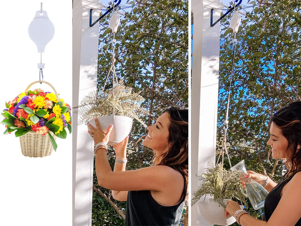Pot hanger plant hook extendable adjustable handle