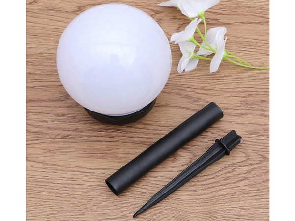 4x solar-gartenleuchten white ball white sprinkled 10 cm