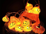 Citrouille 10 led pendante halloween 200cm décoration lumineuse décoration citrouille