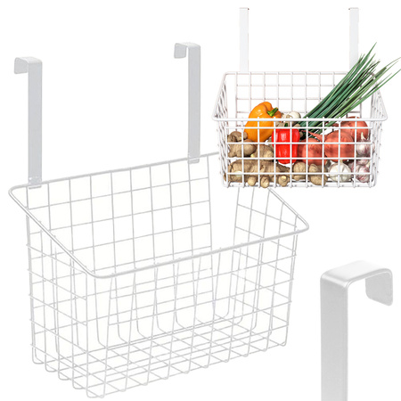 Basket metal door-hung organiser kitchen hanging shelf