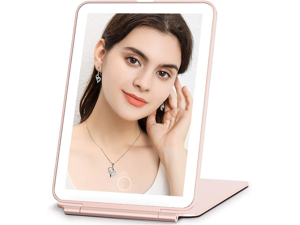 Miroir de maquillage éclairé par led miroir de voyage pliant