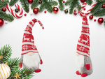 Christmas ghost серый гном с елочной бородой 48 см мягкий
