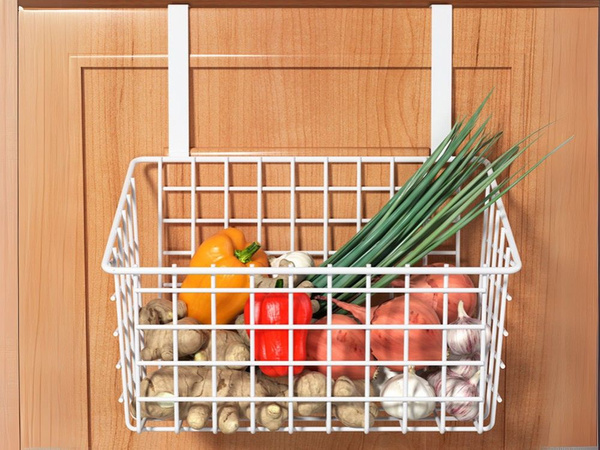 Cesto organizador metálico colgado de la puerta estante colgante de cocina