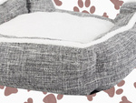 Dog bed soft comfortable fluffy bed with cushion size l