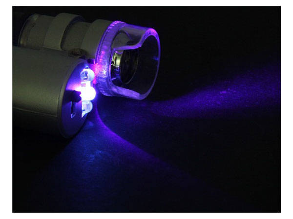 Microscopio lupa joyero 60x led uv profesional