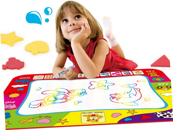 Tapis d'aquarelle grandes lettres chiffres éducation