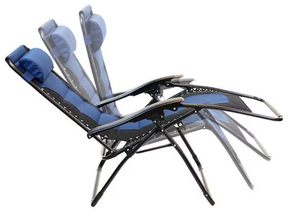 Garden beach lounger folding cushion gravity reinforced soft