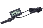 Electronic thermometer with probe humidity clock