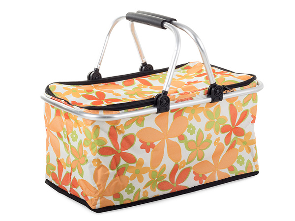 Thermal folding picnic basket insulating shopping basket