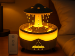 Humidificador difusor de aromas lámpara led con forma de ovni con mando a distancia