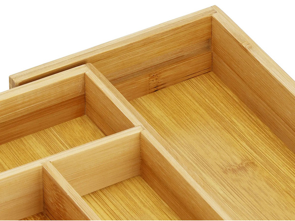 Organisateur de tirage pour tables de cuisine bambus 7 portes 39cm l