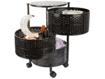 Kitchen shelf cupboard on wheels mobile trolley table 3 tier basket