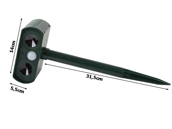 Disuasor solar ultrasónico para animales topos