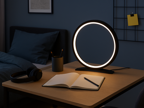 Nachtlampe tischlampe rund ring farbe kalt warm neutral regulierung