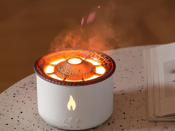 Humidificateur d'air diffuseur led rgb volcano fragrance mist fire explosion