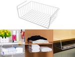 Cesta colgante bajo estante cesta metálica organizador cesta cocina blanco