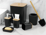 Set de baño cepillo de baño wc dispensador de jabón cestilla de bambú 5