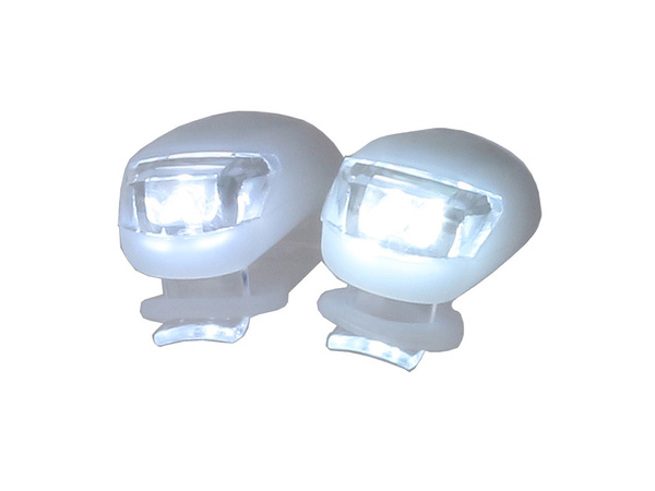Luz de bicicleta 2 led frontal 2pcs silicona resistente al agua