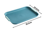 Plastic kitchen tray for serving breakfast, drinks, cakes and desserts