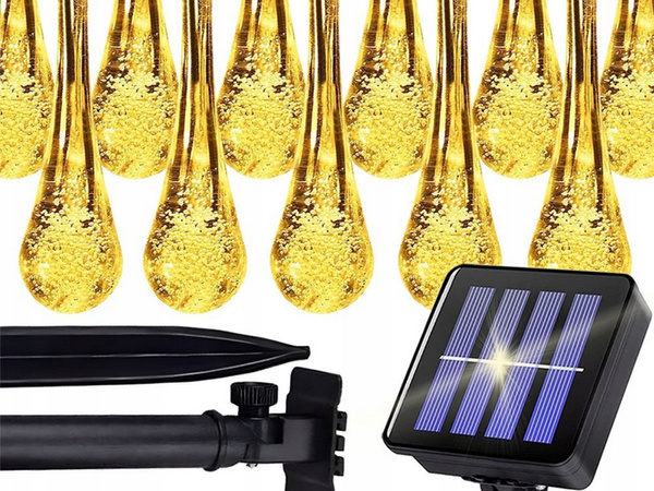 Lampki światełka solarne ogrodowe girlanda sople na taras balkon 100 led