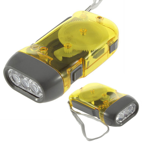 Dynamo kinetic torch 3 led rechargeable lamp