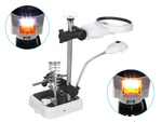 Third hand soldering kit magnifying glass holder 6 led