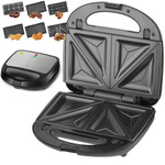 6-in-1 toaster, waffle maker, donut maker, interchangeable plates, 850w, non-stick