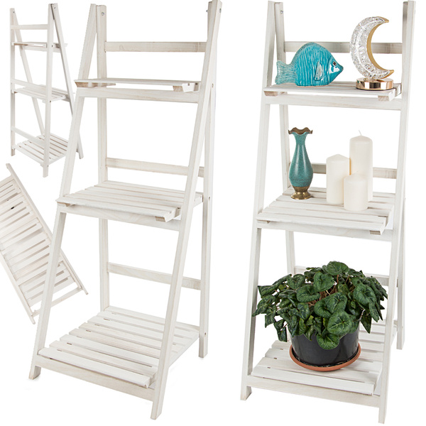 Stehendes blumenbeet aus holz leiter drei regale pflanzenregal