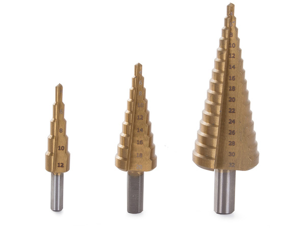 Mèches coniques 3 pcs hss tytan