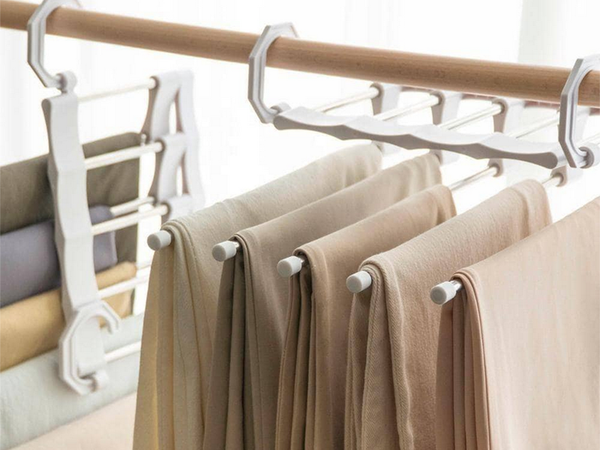 5 paires de porte-pantalons extractibles pour armoire