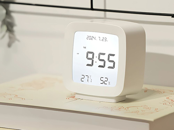 Réveil avec date et température avec fonction snooze lcd humidité dans l'air