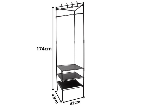 Corner clothes hanger with shoe shelves metal wardrobe