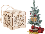 Wooden hanging lantern christmas tree lighting christmas ornament bells