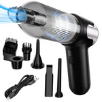 Akumuliatorinis dulkių siurblys 120w turbo automobiliui, antgalių rinkinys, pūstuvas