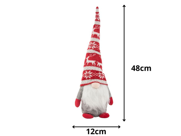 Christmas ghost серый гном с елочной бородой 48 см мягкий