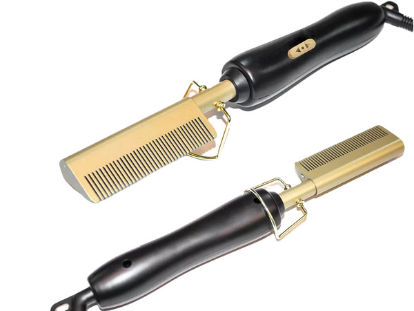 Electric comb hair straightener brush