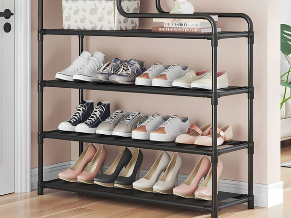 Étagère à chaussures 5 niveaux étagère à chaussures en métal organisateur avec étagère