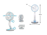Salokāms ventilators bezvadu galda lampa stāvošs galda ventilators