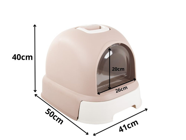 Kuweta dla kota duża zamknięta na żwirek łopatka wytrzymała wysuwana