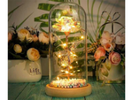 Rosa eterna en caja de cristal luminosa led regalo dia de la mujer