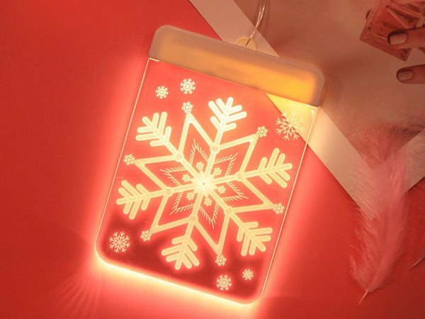 3d vitraliu fereastră decorare lumini de crăciun