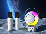 Bezprzewodowy przenośny zestaw do karaoke głośnik bluetooth + 2x mikrofon